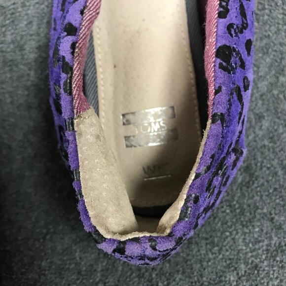 TOMS One for One Womens 6.5 Purple Leopard Cheetah Ballet Flats Loafers Shoes - Picture 6 of 7
